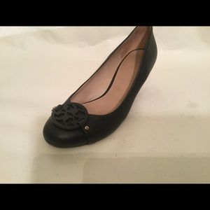 Tory Burch Sally Leather Stacked Wedge Pumps/Heels